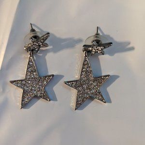Sparkly star earrings, pierced